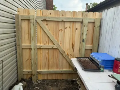 Backyard Fence and Fire Pit Yard
