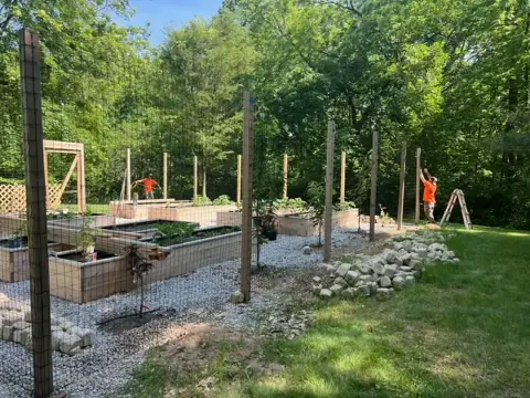 Wooded Path and Garden Fencing